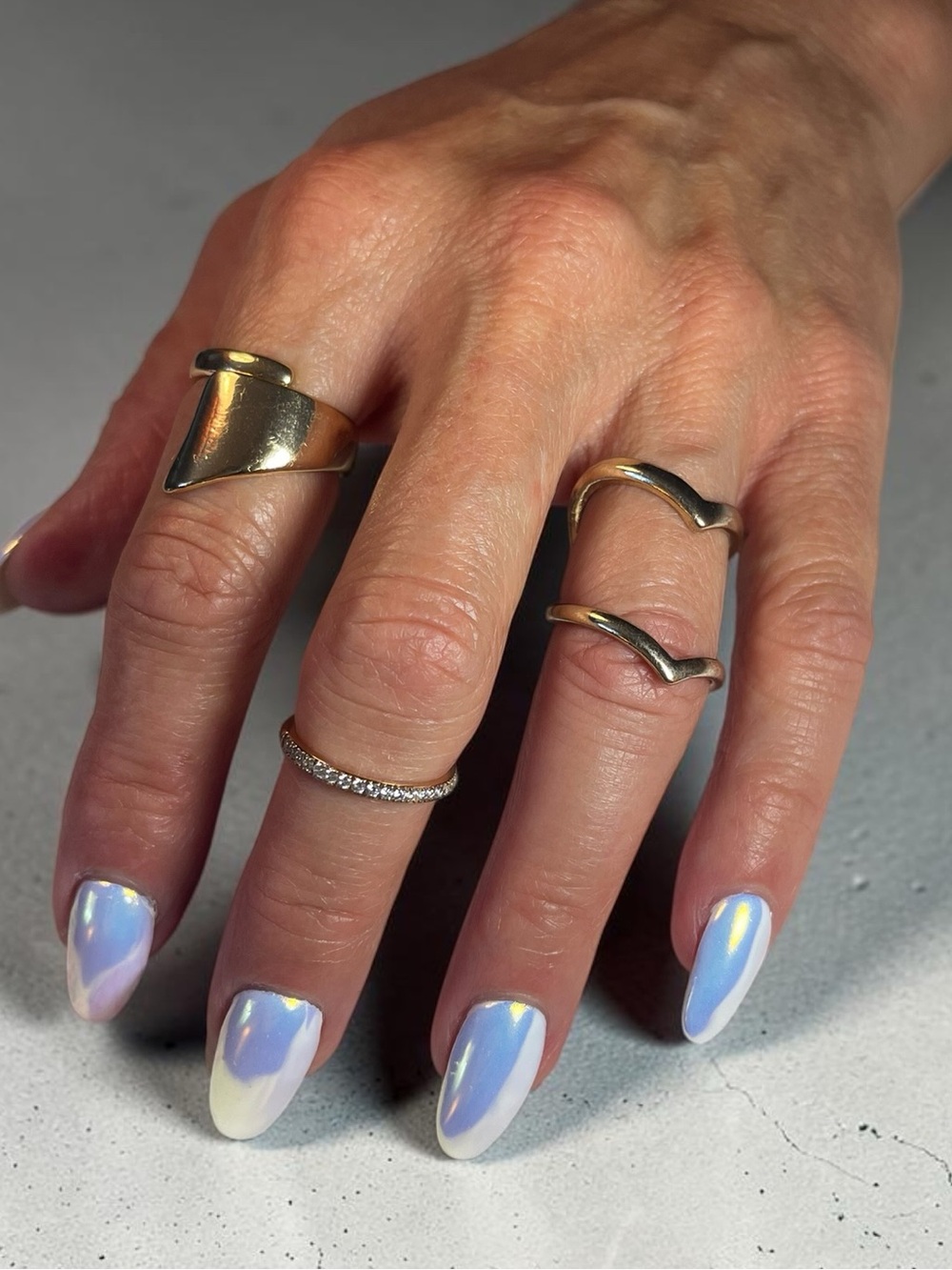 Beleza Curated Gold Tone Modern Sculptural Ring Set of 3